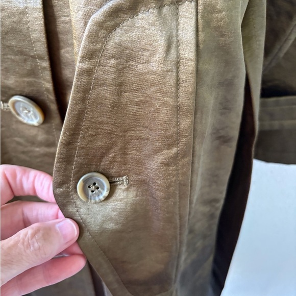 Linea by Louis Dell’Olio Olive Green Double Breasted Short Trench Coat Size S - Picture 13 of 16